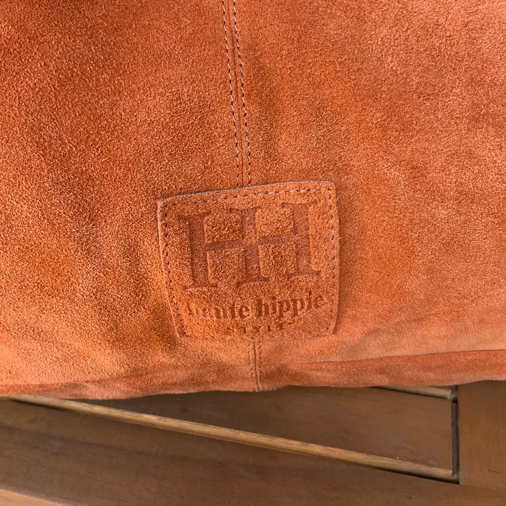 Haute Hippie Orange Suede Hobo Bag with Scarf NWT - Picture 2 of 12